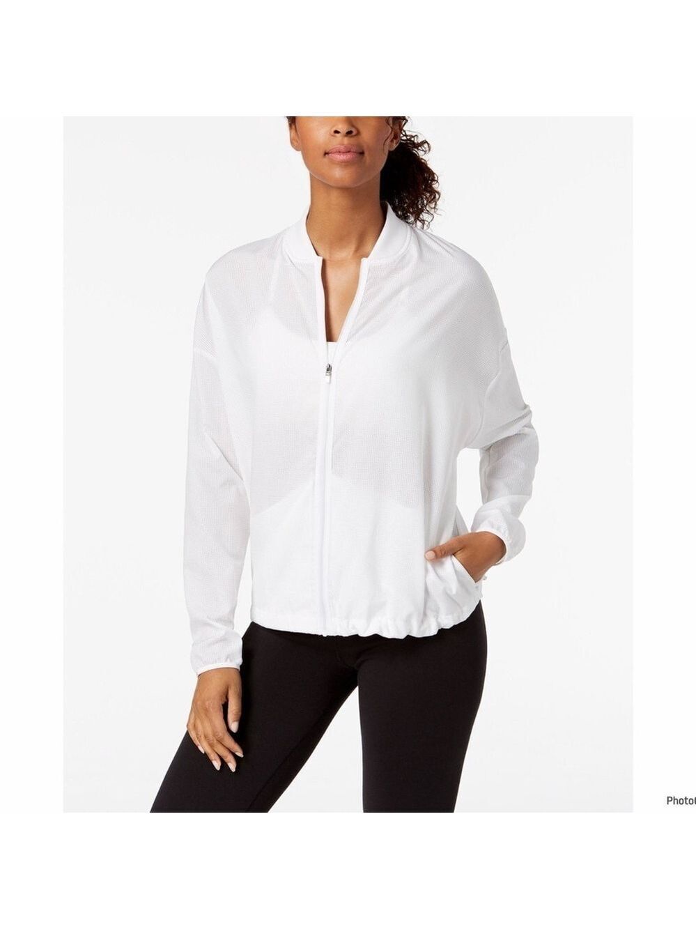 Nike Dry Bliss Jacket White Butter Zip Up Lightweight Training Unlined Sz M NWT